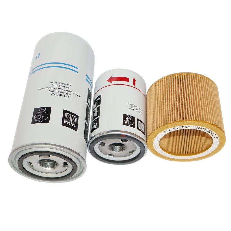 MIAACF Filter Kit 2202929400/2202929450 Air/Oil Separator, 1092200281/1613900100 Air Filter, 2202929500/2202929550 Oil Filter,Compatible with GA5/11FF Air Compressor Compression Equipment Accessories - Image 2